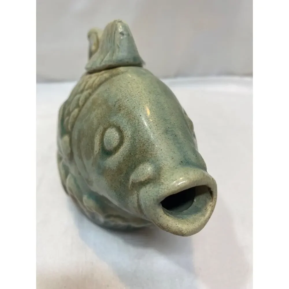 Andrea by Sadek Fish Teapot Vessel Celadon Mint Green